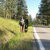 Cleaning along Blue Mountain Road.