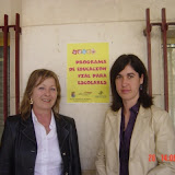 Maria Luisa, Concejal de Educación con Raquel, Directora de Bancaja-Albatera, patrocinadora de la jornada