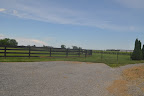 This gravel spot is for perfect for cocktail hour. Horses are kept behind the fence and you can choose to have them out and about during all your festivities.