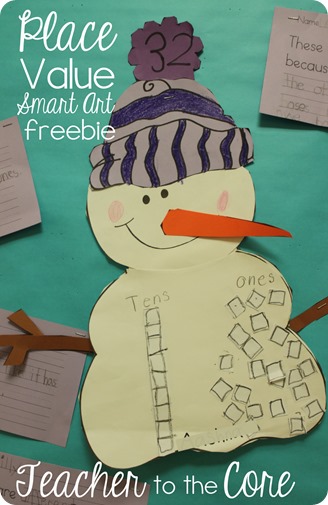 Place Value is fun to think about with this  Snowman Smart Art Freebie (4)