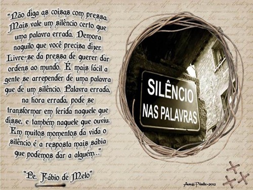 SIL&Ecirc;NCIO NAS PALAVRAS