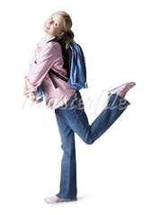 Girl standing on one leg