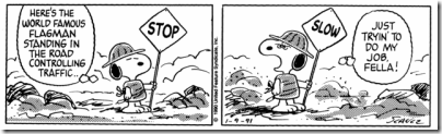 1991-01-09 - Snoopy as the world famous flagman