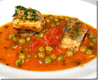 Anguille con piselli 