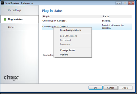 reset citrix receiver