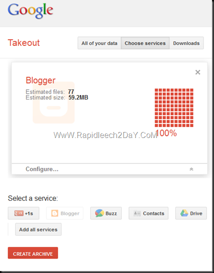 Backup All Your Blogger Blogs - Google Takeout 2