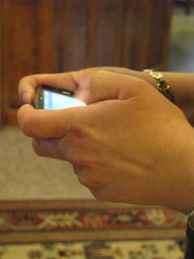 Facebook is one way young revolutionaries have spread their fervor for a new government; Hala says she checks her facebook account almost constantly to check up on family. (Photo credit: Jennifer Moore)