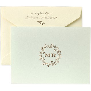 With more details to it, this Martha Stewart Flourish Wreath thank-you card would be perfect for a formal letter.