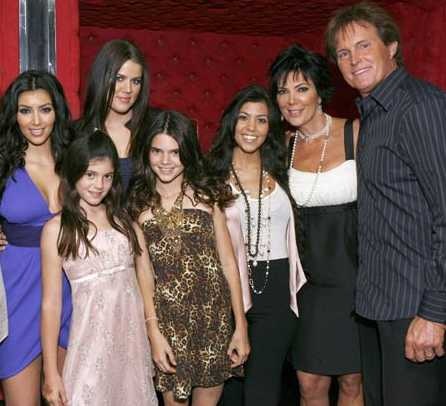 Here's the family portrait That's Olympian Bruce Jenner on the right 