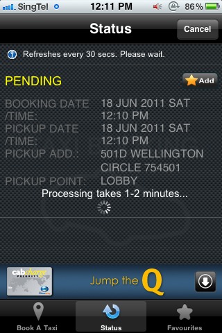 iPhone Domination: Taxi Booking - iphone/ipodtouch Singapore App