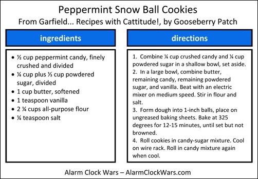 peppermint snow ball cookies recipe card peppermint snow ball cookies recipe card