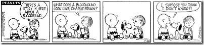 Peanuts 1959-03-26 - Snoopy as a bloodhound