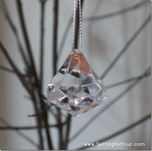 DIY Sparkly Twig Centerpiece from Setting for Four #decor #winter #branch #centerpiece #diy