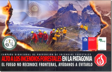 Panfleto Prevenção de incêndios Patagônia