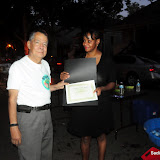 Many neighborhoods celebrated "National Night Out" Tuesday night. In Oak Park we caught up with Cactus Ray (affectionately known as the Mayor of Oak Park) whom the community presented with a certificifate of Outstanding Community Service.
SacPD stated in a press release, "On Tuesday, August 7, 2012, residents throughout Sacramento will join neighborhoods across the nation in celebrating the 29th Annual National Night Out.
Over 70 neighborhoods throughout the City of Sacramento are planning events such as block parties, BBQs, ice cream socials, and other neighborhood social activities. These events allow neighbors to get to know one another, so that together, they can fight to keep crime out of their neighborhoods.
Sacramento Police Officers, along with other City representatives, will be out visiting these neighborhood celebrations as a show of support for their efforts.
National Night Out is an event designed to heighten crime and drug prevention awareness; generate supp News_120807_NationalNightOut_OP