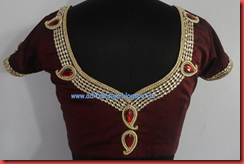 Maroon kundan work blouse 1015