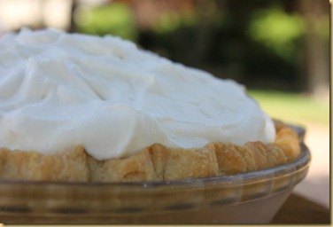Strawberry Pie topped with whipped cream