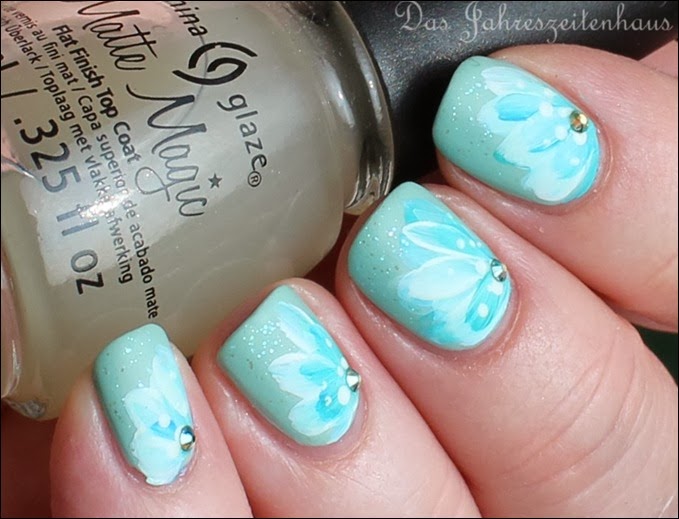 Blüten Türkis One Stroke Pinsel Blumen Turquoise Flower 12 Blüten Türkis One Stroke Pinsel Blumen Turquoise Flower 12