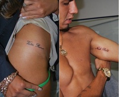 candinha - 2 - Nicole Bahls e o jogador Victor Ramos fazem tatuagem
