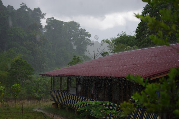 Les Carbets de Coralie (Crique Yaoni) sous la pluie, 2 novembre 2012. Photo : J.-M. Gayman