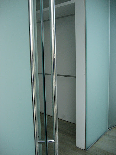 My original closets and the 9-foot glass doors and panels.
