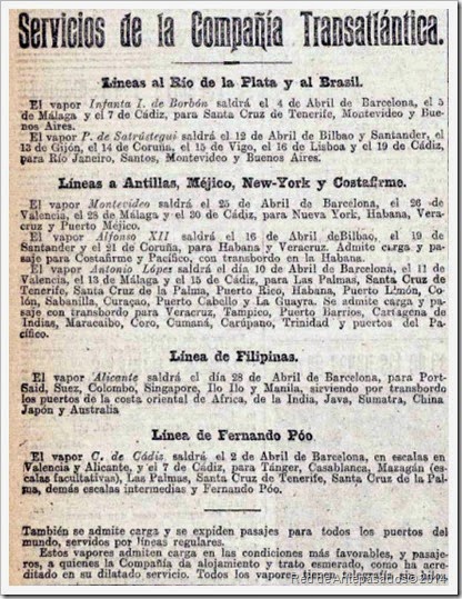 Vapores Compañía Transatlántica Salida-barcos-España