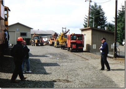 Weyerhaeuser Woods Railroad (WTCX) Maintenance Equipment at Headquarters, Washington on May 17, 2005