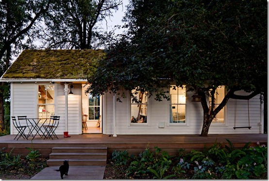 Tiny House Exterior with Green Roof by Jessica Helgerson Interior Design, photo Lincoln Barbour