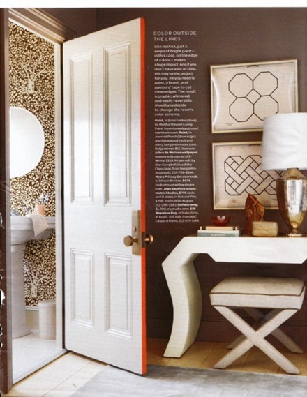 Måla kortsidorna på dörren, Martha Stewart via Apartment Therapy Måla kortsidorna på dörren, Martha Stewart via Apartment Therapy