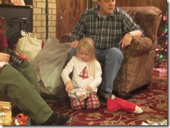 Lauren opening gifts
