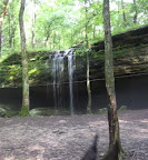 waterfall at Secret Canyon cave after a rain