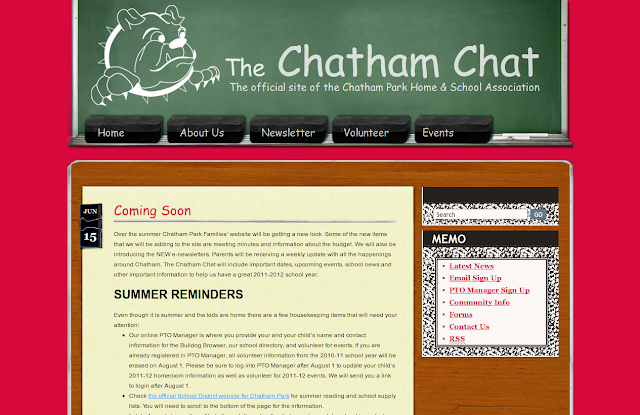 The new look for the Chatham Park Home and School Association web site The new look for the Chatham Park Home and School Association web site