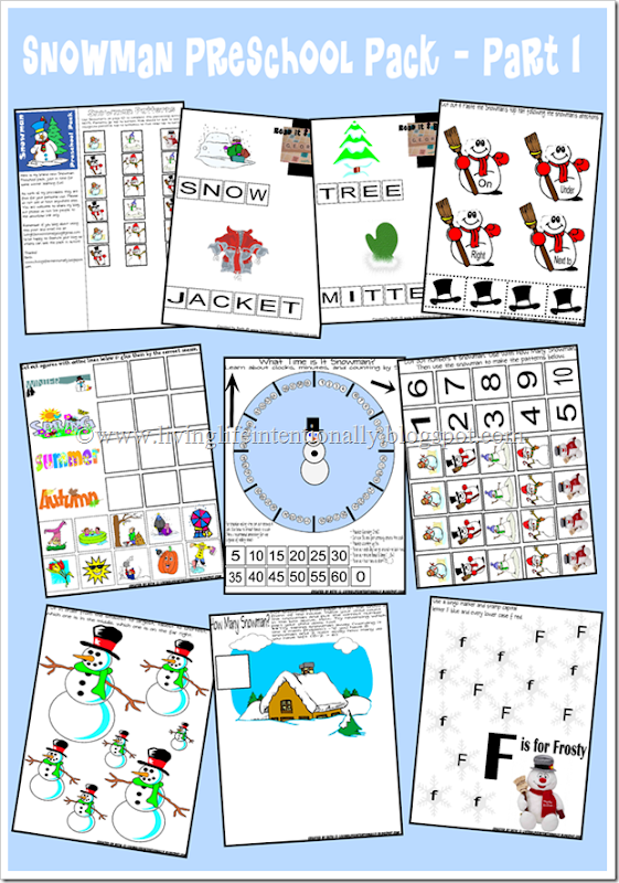 FREE Snowman Worksheets