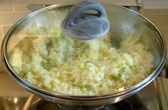 risotto ai porri, mantecare risotto ai porri, mantecare
