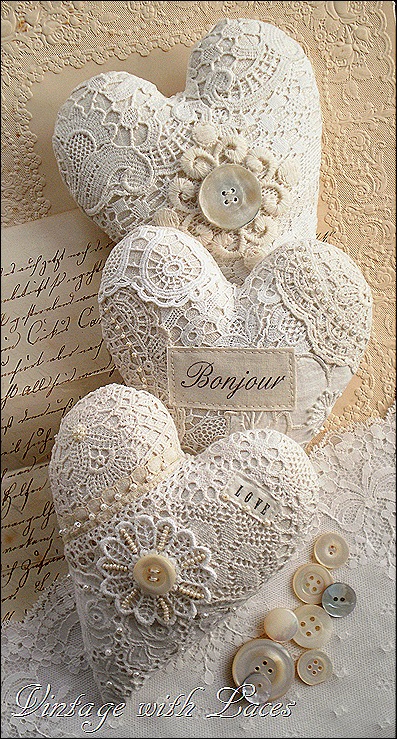 Lace Hearts by Vintage with Laces Lace Hearts by Vintage with Laces
