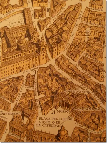 Detalle plano de Salamanca 1858