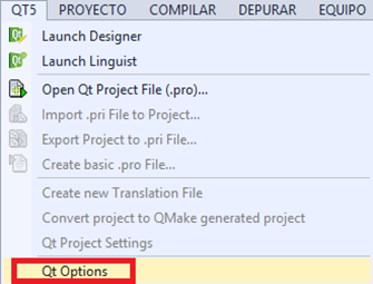 qt opciones