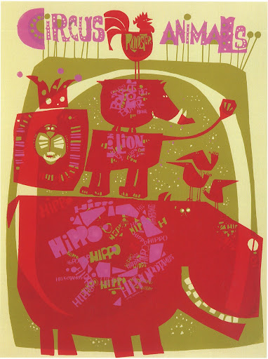 What happy animals. Circus Animals 20x26 Poster (silkscreen) 1968 What happy animals. Circus Animals 20x26 Poster (silkscreen) 1968