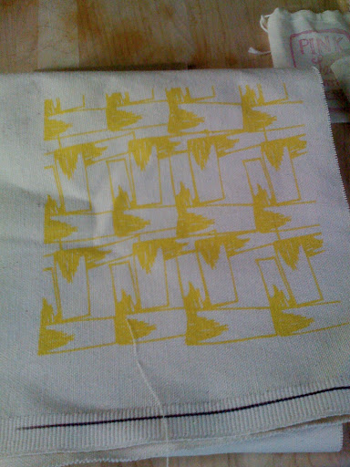 Jen came up with multiple patterns for their table linens.
