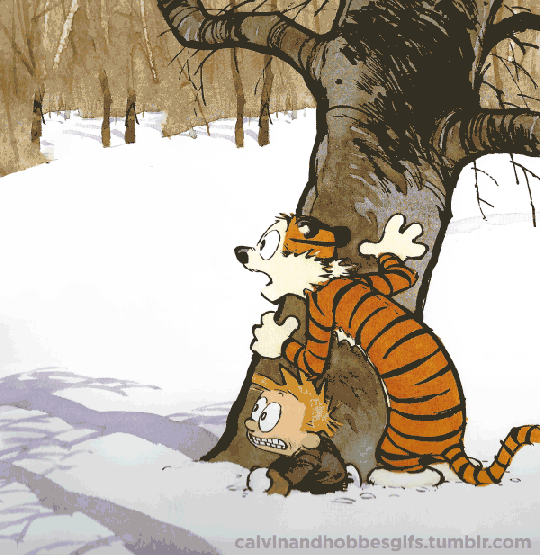 Calvin Hobbes Hiding Snowmen