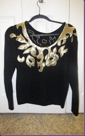 black and gold sweater