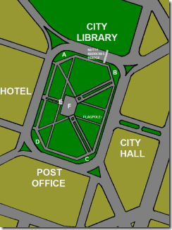 Map of the Civic Center in Longview, Washington