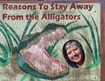 Brenda w Alligator Sign
