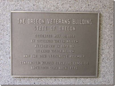 IMG_3459 Oregon Veterans' Building Plaque in Salem, Oregon on September 9, 2006