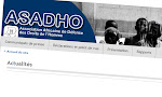 Impression d'écran de la page d'accueil du site de l'Asadho.