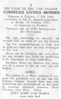 Monden, Cornelius Livinus Bidprentje.jpg