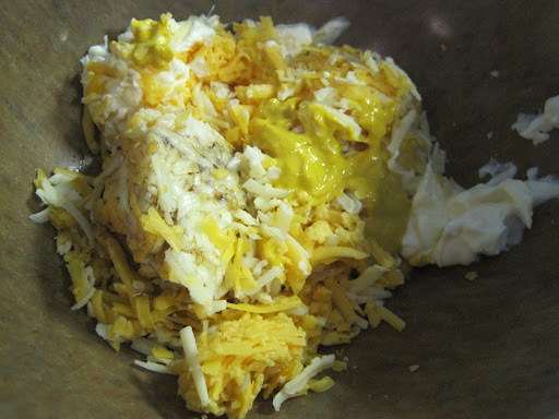 Shavon's pimento cheese mixture. Shavon's pimento cheese mixture.