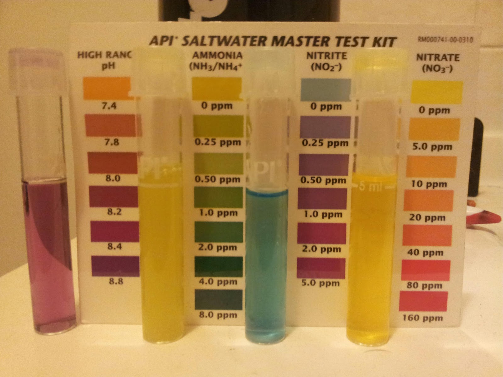 My Marine Cylinder Aquarium Phosphate, Ph, Ammonia, Nitrite, Nitrate