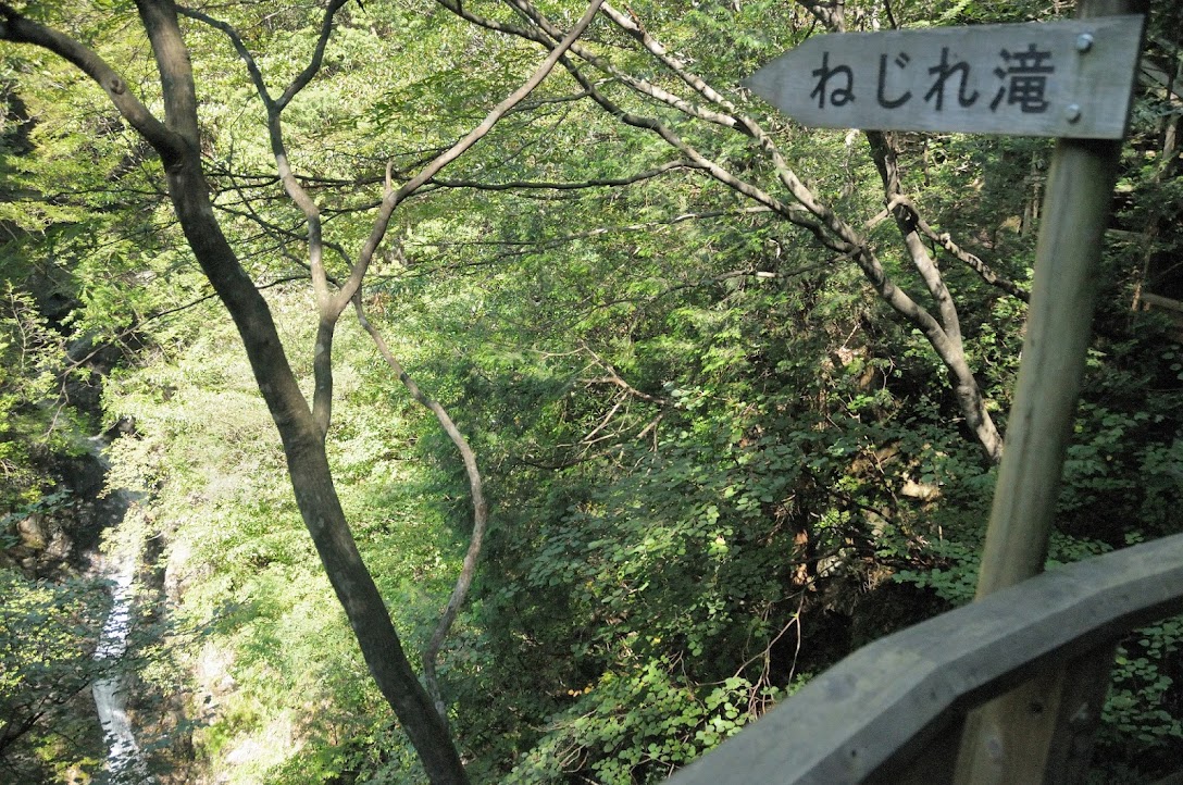 ねじれ滝を見下ろす