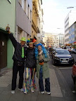 Lu, Heike e Andréa já no clima do carnaval alemão. Muito frio! - 19/02/09